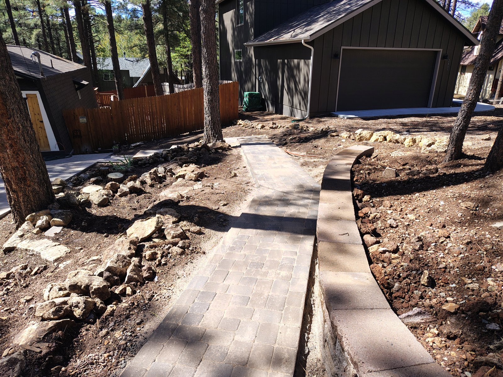 Hardscaping patio and walkway installation