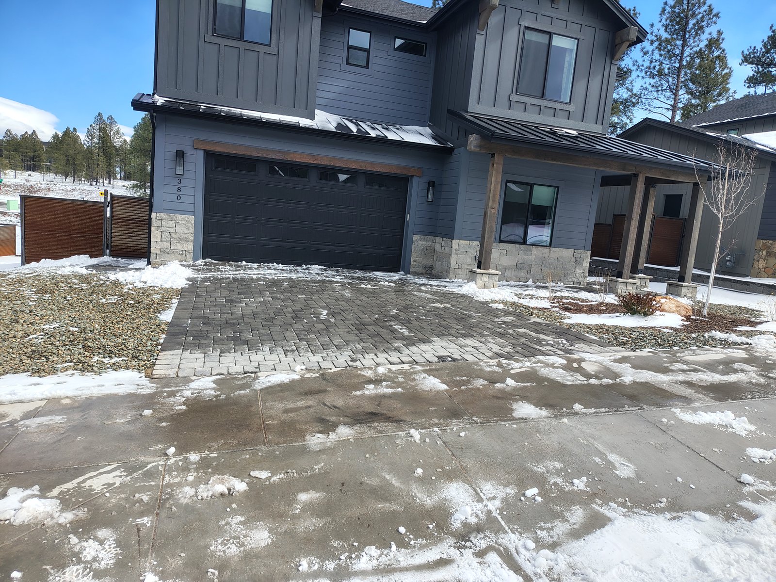 Snow removal from a residential driveway